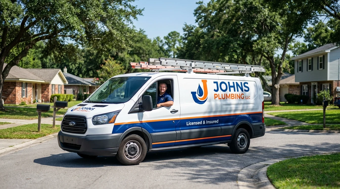 Johns Plumbing LLC service van in Gillett, WI